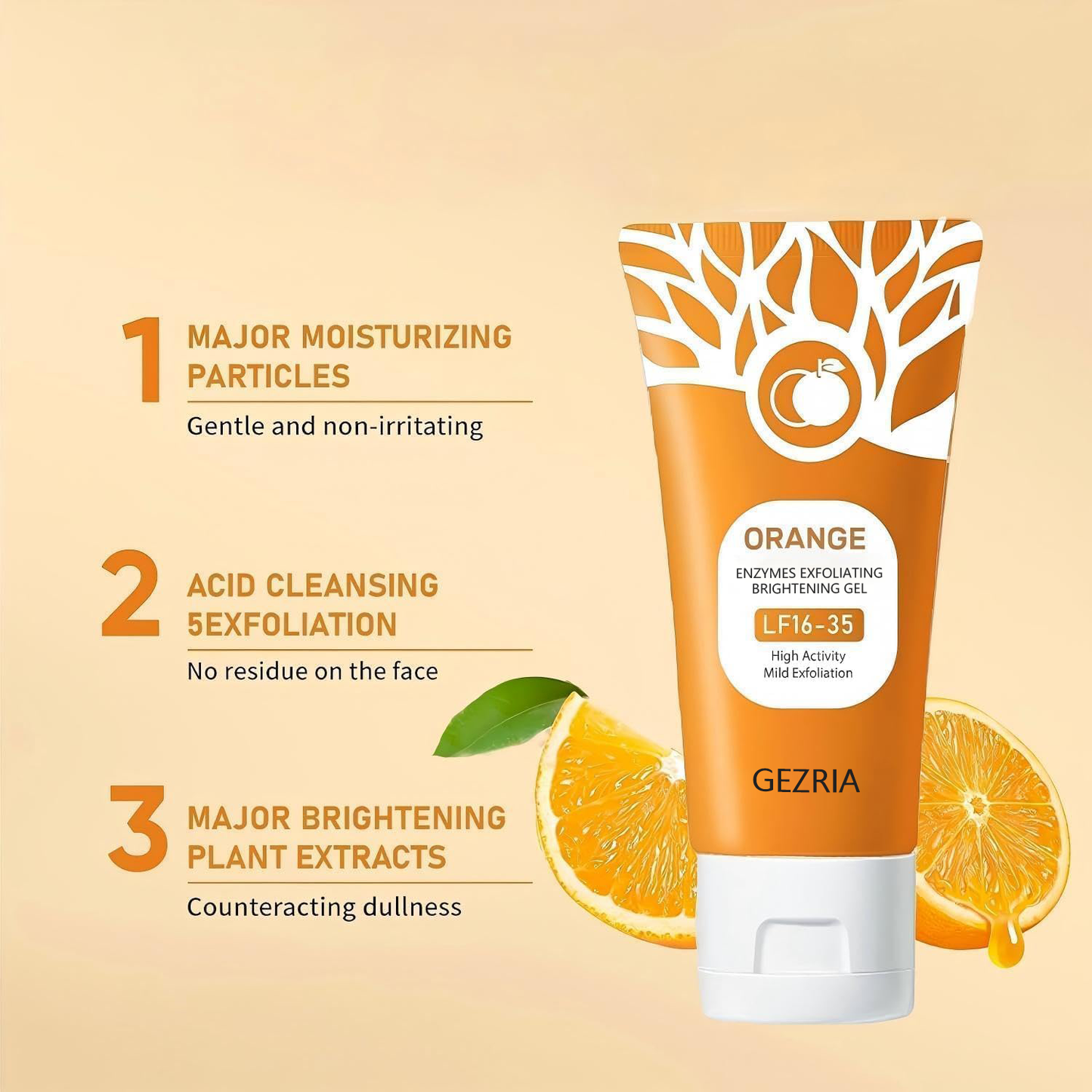 Buy 1 Get 1 FREE Today 🎁!  Say Goodbye to Dull, Rough Skin! GEZRIA Orange Enzyme Exfoliating Gel 🍊