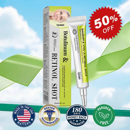 Final 3 Hours: 70%OFF🔥 QIAWITM Botulinum & Vita-A Retinol Shot Wrinkle-Lift Tightening cream✨